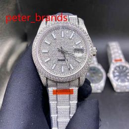 Diamond stainless steel 39mm shiny case automatic all white smooth sweeping hands diamonds everythere in buckle water resistant hi301G