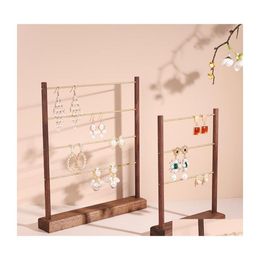 Jewellery Pouches Bags Pouches Organiser Storage Earring Display Stand Wood Sets For Women Jewellery Making Supplies Necklace Holder Dhwsw