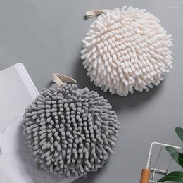 Towel 1Pcs Bathroom Supplies Hand Towels Sponge/Chenille Nordic Style Ball 3Colors Quick Dry With Hanging Loops Soft