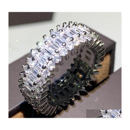 Cluster Rings Size 610 Sell Women Fashion Jewellery 925 Sterling Sier Princess Cut White Cubic Zircon Promise Wedding Ring Drop Deliver Dh1Xy