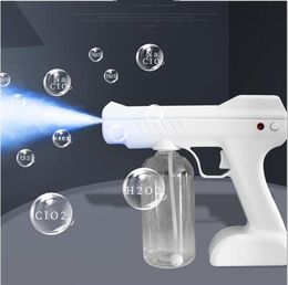 Wireless Charging Spray Gun 800ml Disinfection Party Favour Hand Sanitizer Gun Handheld Blue Nano Portable Electric Atomizing Machine