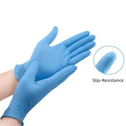 6 pairs3.5g Blue Rubber Disposable Latex-Free Powder Free Exam Medical Nitrile Gloves