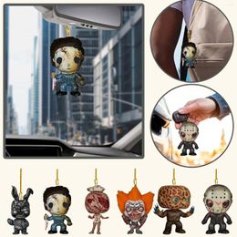 Decorative Figurines Horror Movie Character Plane Pendant Keychain Car Rearview Mirror Keyring Pvc Model Figure Doll