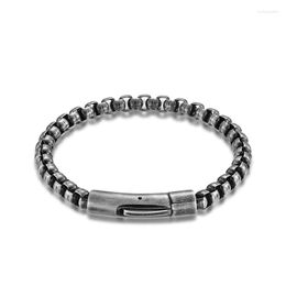 Link Bracelets Mens Stainless Steel Bracelet High Quality Heavy Antique Silver Colour Male Vintage Jewellery Gift