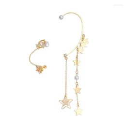 Backs Earrings Star Tassel Ear Cuffs Wrap Crawler Climber Cubic Zirconia Asymmetrical Fashion Wedding Christmas Party Jewelry