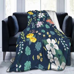 Blankets Flannel Blanket Leaves Exotic Flowers Soft Thin Fleece Bedspread Cover For Bed Sofa Home Decor Dropship