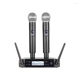 Microphones Wireless Microphone Handheld Dual Channels UHF Fixed Frequency Dynamic Mic For Karaoke Wedding Party Band Church Show