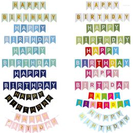 Party Decoration Multi Happy Birthday Banner Baby Shower First Decorations Boys Girls Paper Bunting Garland Flags