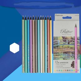 Professional 6/12 Colours Metallic pencil Drawing Coloured Pencils Artist Sketch Set School Art Supplies Stationery