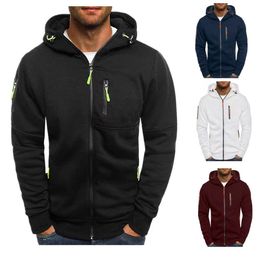 us man sweater sports fitness Men's Hoodies hooded sweaterr jacket mens casual solid Colour zipper cardigan autumn and winter casual wear S-3XL