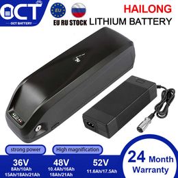 36V 18Ah 48V 20Ah 52V 17.5Ah Hailong Li-oin Battery 18650 Cell Electric Bike Downtube Battery Pack for 500W 1000W Power Motor