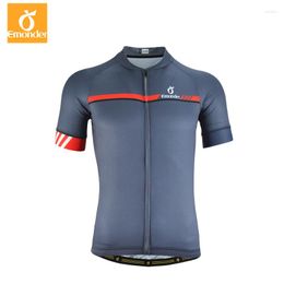 Racing Jackets EMONDER Cycling Jersey Short Sleeve Men Pro Team MTB Road Bike Breathable Cozy Antislip Band Cuff