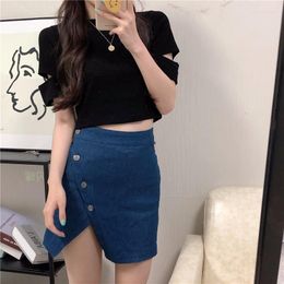 Women's T Shirts Spring Fashion Y2K T-shirt Woman Hollow Out Short Sleeve Tee Shirt Femme Summer Sexy Vintage Crop Top Solid Clothes Women