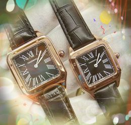Square Simple Women's Men's Roman Dial Watch Top Brand Two Pins Famous classic designer Quartz Military business switzerland Couples Style Classic Wristwatches