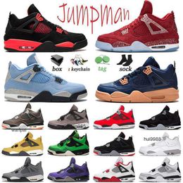 4 Original Basketball Shoes Jumpman Canvas Military Black 4s Oklahoma Sooners Men Trainers White Oreo Taupe Haze Columbia II Sports Sneakers JORDAM