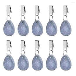 Table Cloth 10pcs Banquet Marble Metal Clip For Outdoor Teardrop Shape Fixing Multifunctional Wedding Tablecloth Weight Party Pendant
