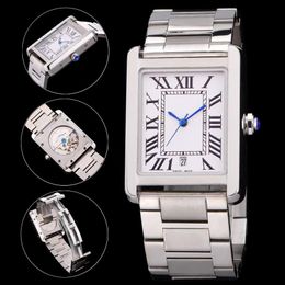 Men and women fashion casual 32mm automatic mechanical watch classic roman numeral clock stainless steel case strap three styles c241m