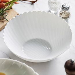 Bowls Bowl Tableware Dinnerware Noodle Salad Ceramic Pure White Irregular Design Modelling Niche The Large Capacity Health