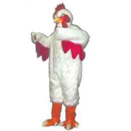 Plush White Chicken Mascot Costume Set Halloween Party Mascot Dress-up