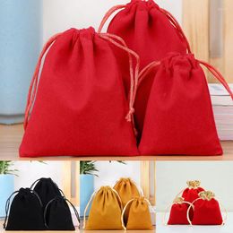 Gift Wrap 3PCs/set Drawstring Velvet Sachet Pouches Small Size Jewellery Display Packing Bags 7x9/10x12/12x15cm