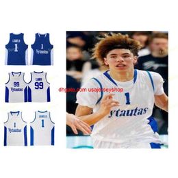 Custom Stitched Lituanie Vytautas Basketball Jersey 1 LaMelo Ball 3 LiAngelo Ball 99 LaVar Ball