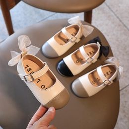 Athletic Shoes Girls Princess Autumn 2022 Children's Soft-soled Leather Shallow Mouth Baby Bow-knot Single Fashion Sweet