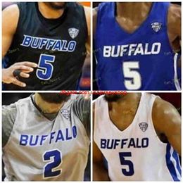 Custom Stitched Buffalo Basketball Jersey 23 Jamon Bivens 24 Tra'Von Fagan 33 Nick Perkins 41 Brock Bertram