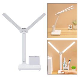 Table Lamps 3 Levels Reading Lights Portable Bright Protective White Double Lamp Type LED Desk For Work Eye Protection Study