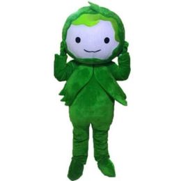 Cute Green girl Vegetable Mascot Costume Game Dress Outfit Advertising Halloween Adult Mascot party