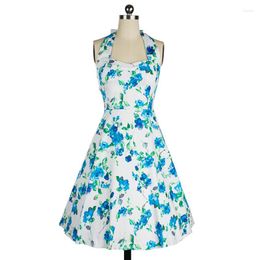 Casual Dresses European Summer Wear Pattern Printing Thick And Disorderly Woman Sexy Hanging Back Sleeveless Waist Pendulum Dress 002