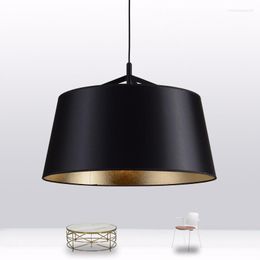 Pendant Lamps Modern Simple Lights For El Living Dining Room Cafe Kitchen Black Gold Fabric Shade Decoration Hanging Lamp Fixtures