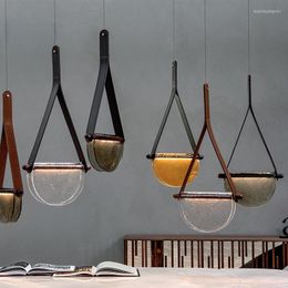 Pendant Lamps Post-Modern Belt Glass Small Droplight Nordic Minimalist Designer Sample Room Restaurant Bar Bedside Art