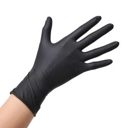 6 pairs Disposable Powder Free Black 5g 9 Inch Examination Nitrile Safety Gloves