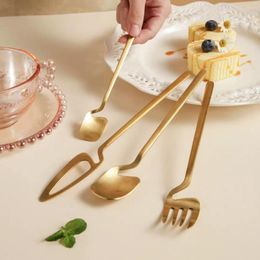 Flatware Sets 304 Stainless Steel Creative Design Cute Fork And Spoon Dinnerware Cutlery Set