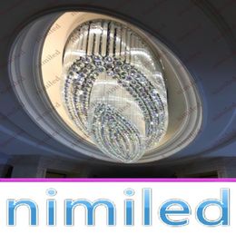 NIMI818 Овальная инженерия Большой подвесной ламп K9 Хрустальный потолок Светодиодный освещение Световые светильники El Lobby Club CHAN6245842