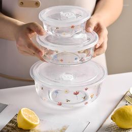 Bowls Ins Small Fresh Heat Glass Bowl El Vegetable Fruit Salad Household Rice Instant Insulation