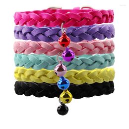 Dog Collars Collar Braided Puppy Cat Pet With Bell Adjustable Pets Product Small Accessories