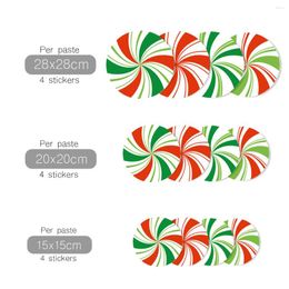 Gift Wrap 2022 Christmas Creative Candy Sticker Self-adhesive Round Holiday Decoration Cartoon Floor Wall