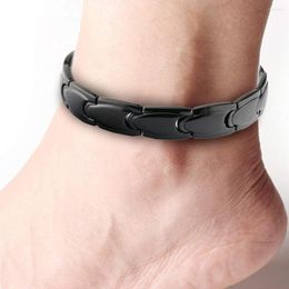 Anklets Wollet 26cm/12mm Black Mens Magnetic Health Therapy Pain Relief For Arthritis Father Day Gift