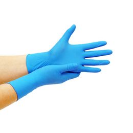 24pices Titanfine Disposable blue nitrile powder free non-sterile examination gloves manufacturer with CE EN374 EN455