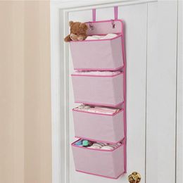 Storage Boxes 4 Layers Non-Woven Cloth Hanging Bag Over The Door Wardrobe Sorting Pockets Shoe Shelf Holder Home Organizers