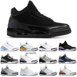 2023 high quality Jumpman 3s Basketball Shoes 3 Racer Blue Cool Grey Court Purple Varsity Royal Chlorophyll Black Cat Mocha Mens Trainers Sport JORDON JORDAM