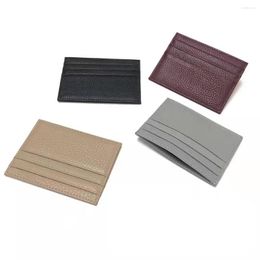 Storage Bags Genuine Cow Leather ID Card Holder Candy Colour Bank Gift Box Multi Slot Slim Case