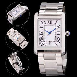 Men and women fashion casual 32mm automatic mechanical watch classic roman numeral clock stainless steel case strap three styles c2253