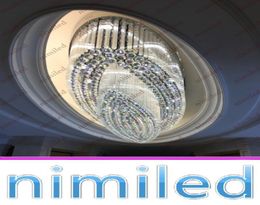NIMI818 Овальная инженерия Большая подвесная лампа K9 Crystal потолок светодиодный освещение Shight Lights El Lobby Club CHAN8336481