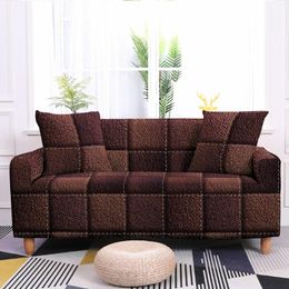 Chair Covers 3D Plaid Printing Elastic Sofa Cover For Living Room Chaise Lounge Sectional Couch Corner Slipcover