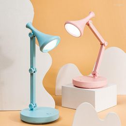 Table Lamps Mini Foldable Desk Lamp LED Bedroom Child Study Reading Book Night Light Eye Protection Bedside Lights USB Rechargeable