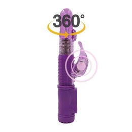 Beauty Items Rotating Double Vibrators for Women Vagina Clitoris Dildo Realistic Rabbit Vibrator sexy Toys Woman Adults Erotic Shop