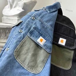 Cash Jacket Designer Mosaic Baseball Jackets Autumn Winter Warm Coat Hip Hop Loose Patch Trend Loose Relaxed Denim Shirt Single breasted Cardigan