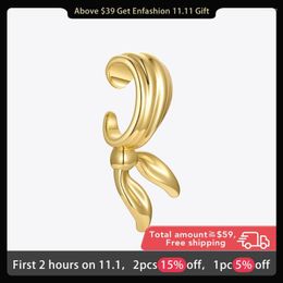 Backs Earrings ENFASHION Cute Bowknot Ear Cuff 2022 Gold Colour Clip On For Women Boucle Oreille Femme Fashion Jewellery Party E211312